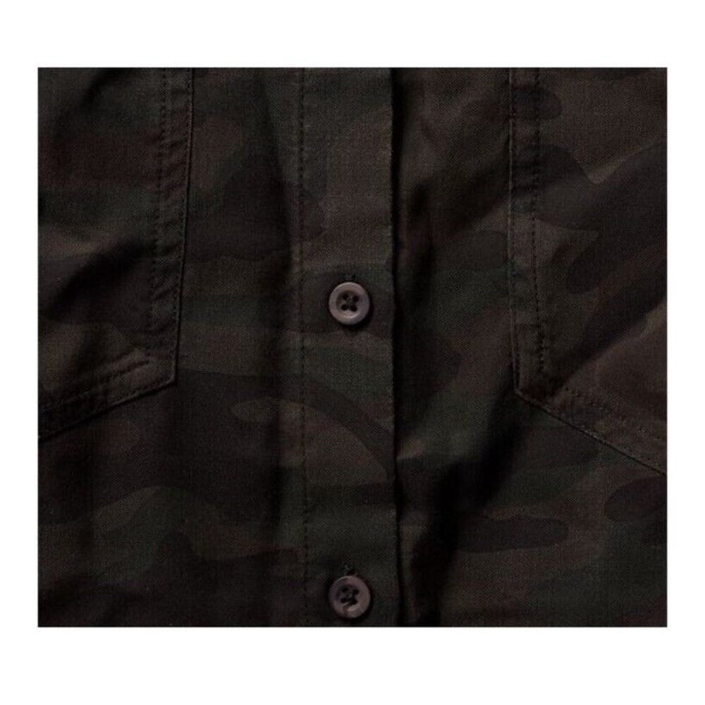 Side Stitch Button Front Tunic With Roll Tab Slee… - image 3